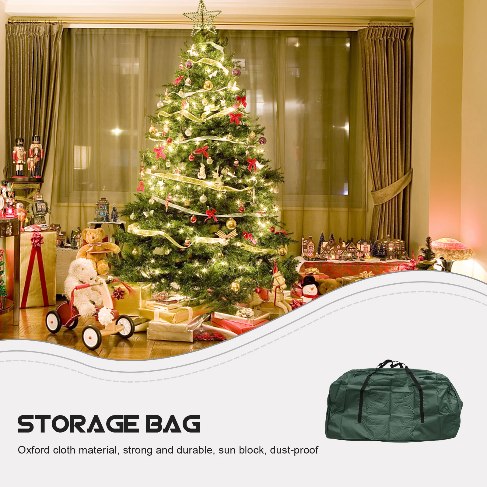 

Large Christmas Tree Storage Bag Oxford Cloth Portable Dustproof High Quality Zipper Puller for Gift Storage