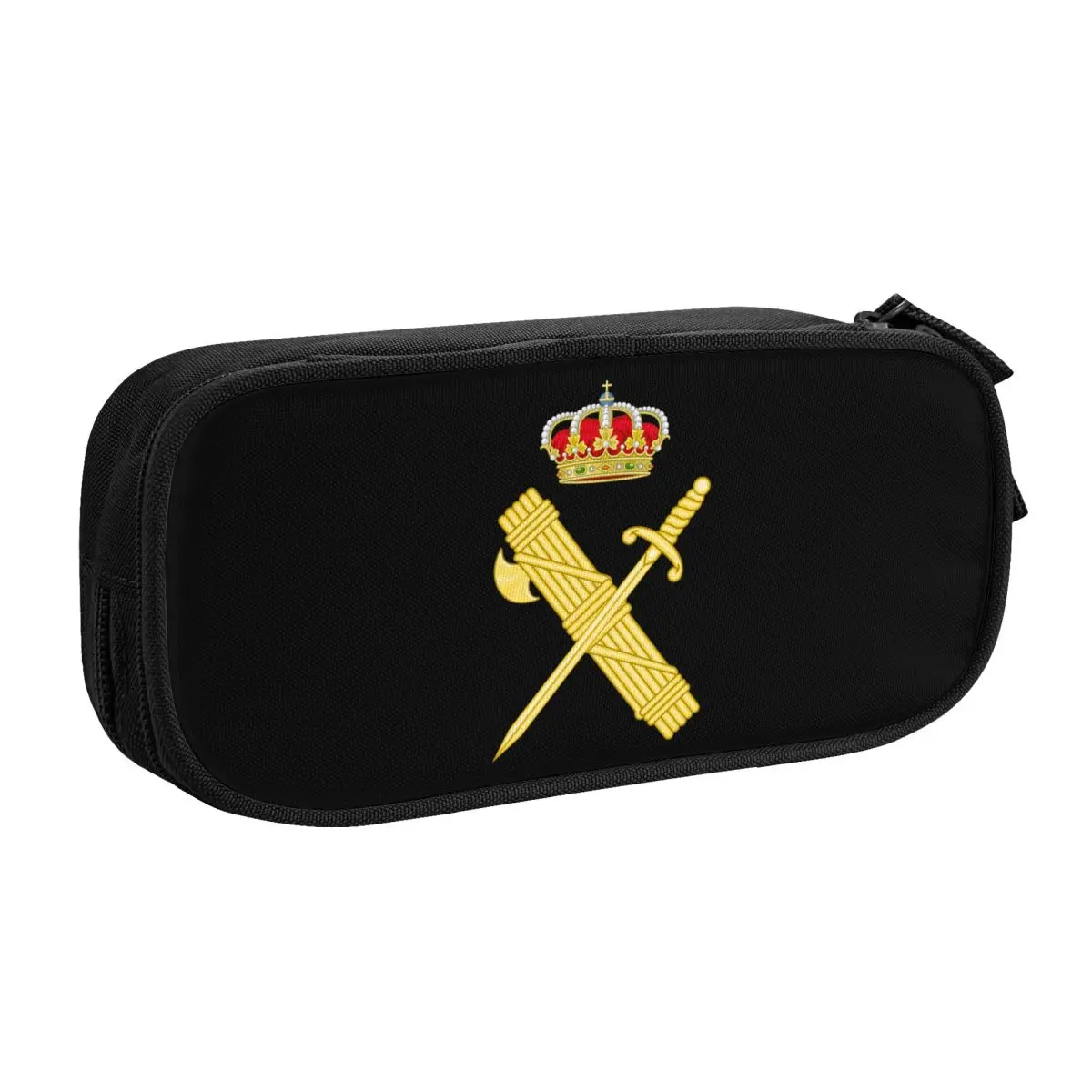 Custom Emblem Of The Spanish Civil Guard Pencil Cases for Large Storage Spanish Coat Of Arms Pen Box Bag School Supplies