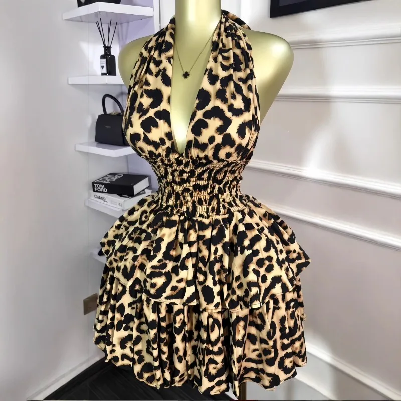 

2025NEW Leaf Printed Women's Set Short Sleeve Bowknot Hem Blouse Shirt and Pleated Mini Skirts Suit 2025 Two 2 Piece Sets Outfit