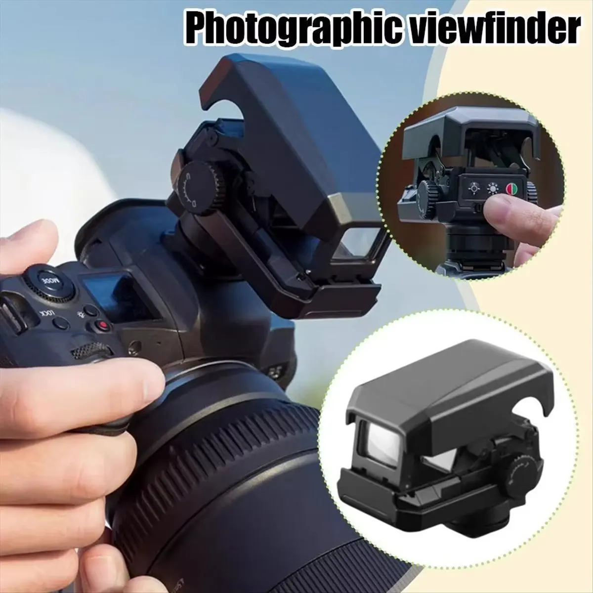 A14G  Camera Viewfinder Dot Sight for Telephoto Lens Photography Accessories with Cold Shoe Mount Locking Design