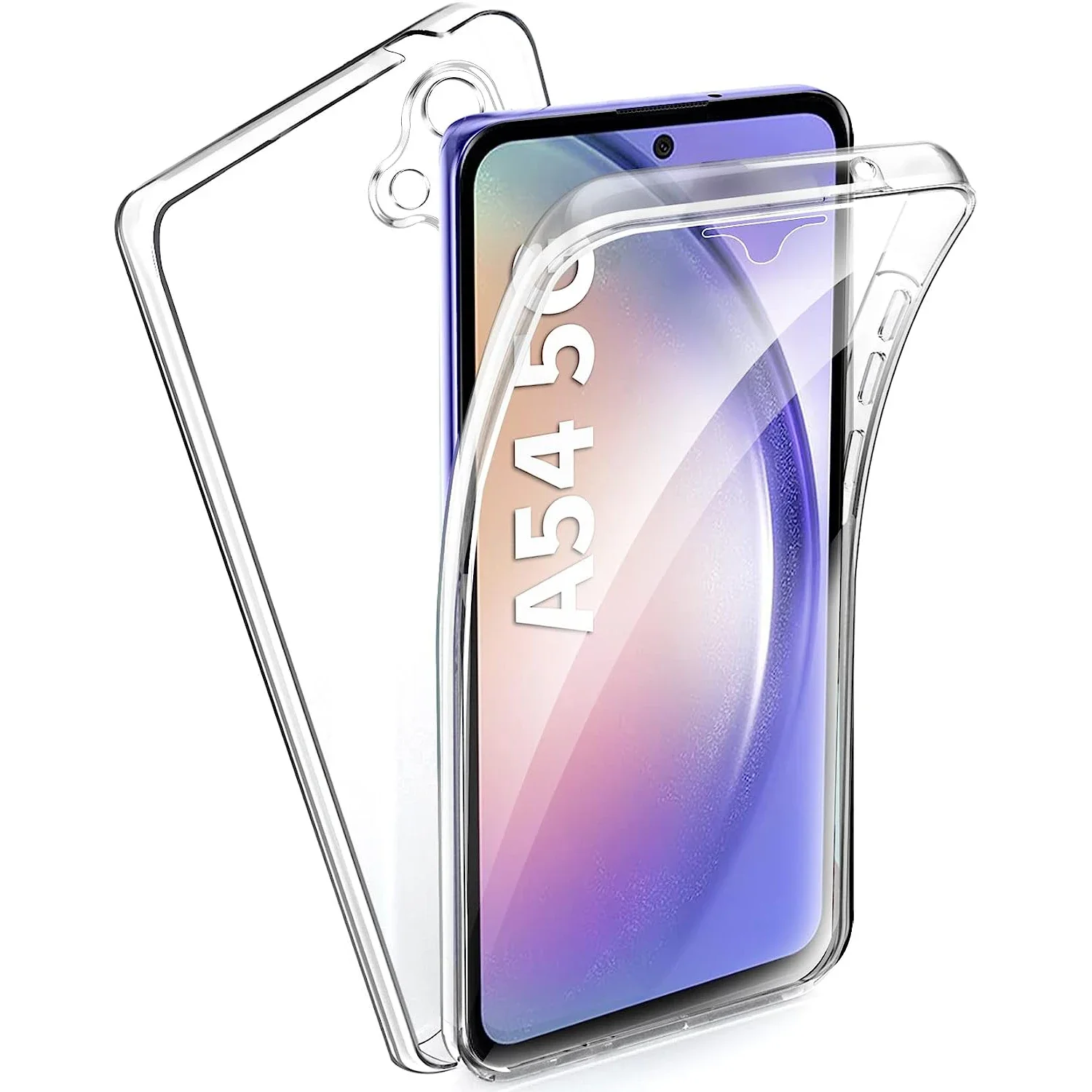 360 Full Protection Silicone Clear Case For Samsung Galaxy S24FE A56 A36 A16 A06 A26 A55 A35 A05S A54 A34 A24 Transparent Cover