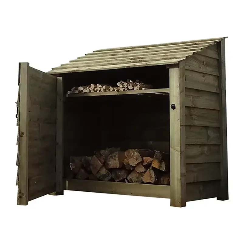 Eco-friendly Firewood Rack Easily Assembled Tiny House Pressure Treated Wood Shed Chinese Fir Firewood Rack