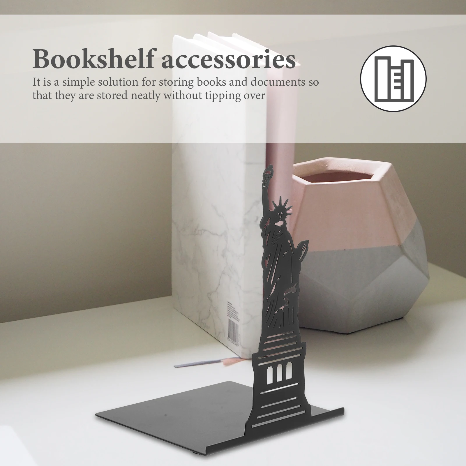 Bookend Iron Desk Organizer Black Eiffel Tower Hollow Out Storage Solution for Books Documents Study Office Use Multi Function