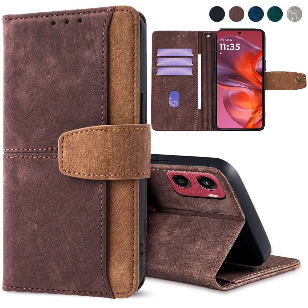 Book Style Metal buckle Leather Case for Motorola Edge 70 Ed
