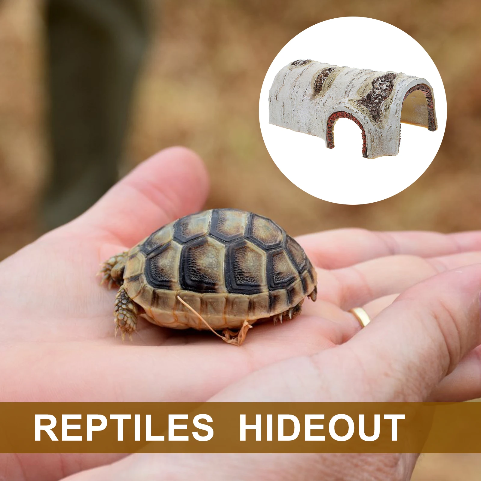 

1Pcs Tortoise Escaping Cave Resin Material Pet Hiding for Lizards Hamsters Spiders Reptile Habitat Shelter Needs