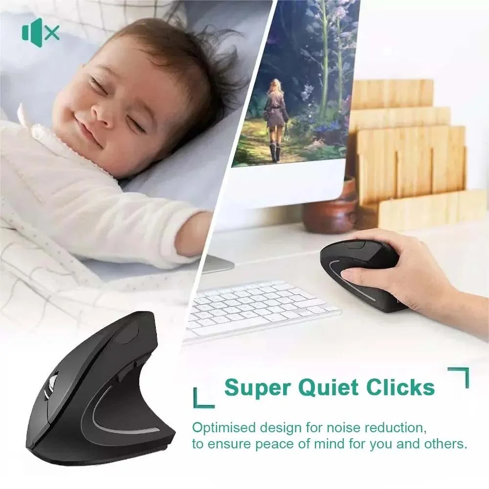 Vertical Mouse 2.4GHz Wireless Optical Mice Ergonomic Gaming Mouse Luminous Mute Bluetooth Mouse For Laptop PC Computer Desktop