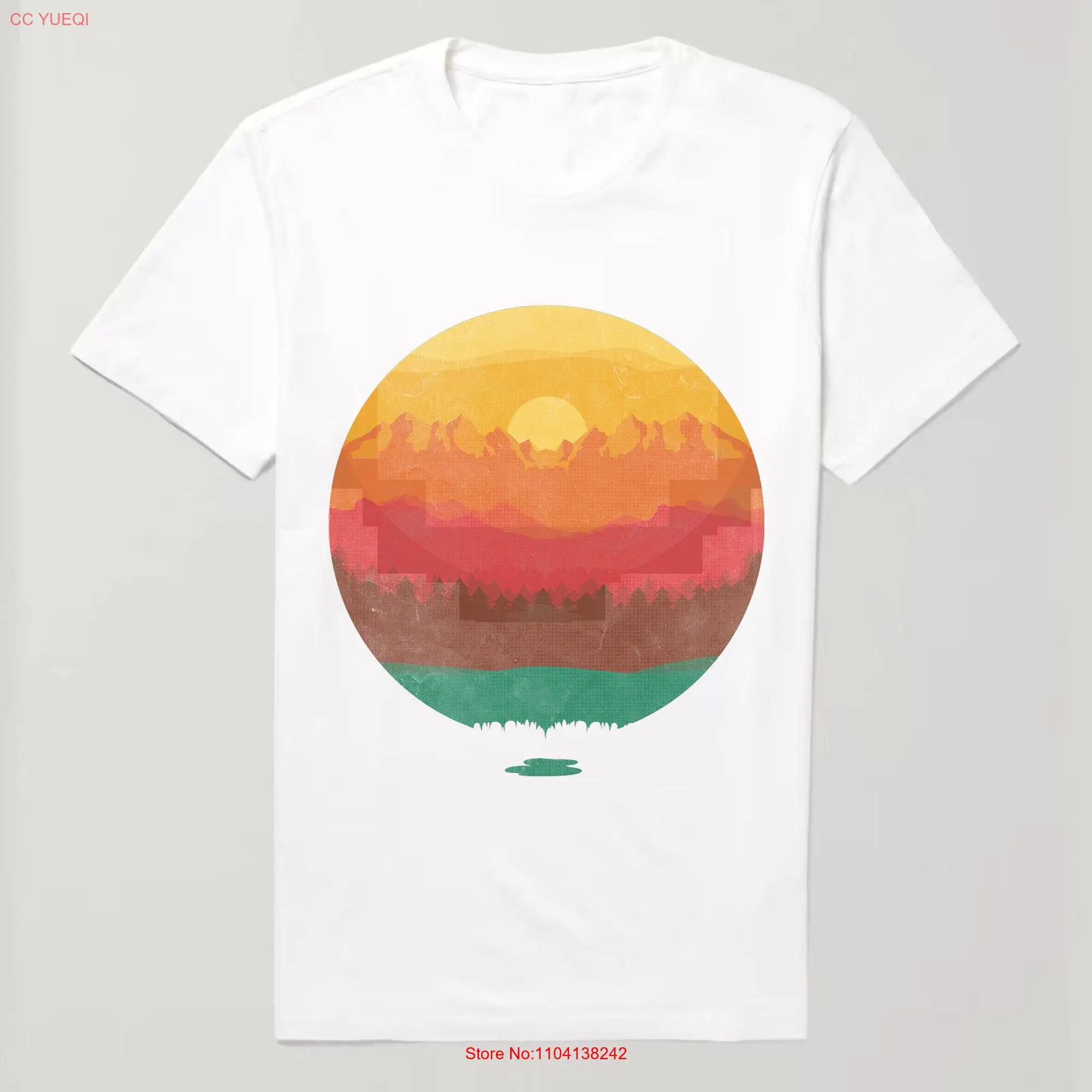 Nature Inspired T Shirt with Layered Design long or short sleeves