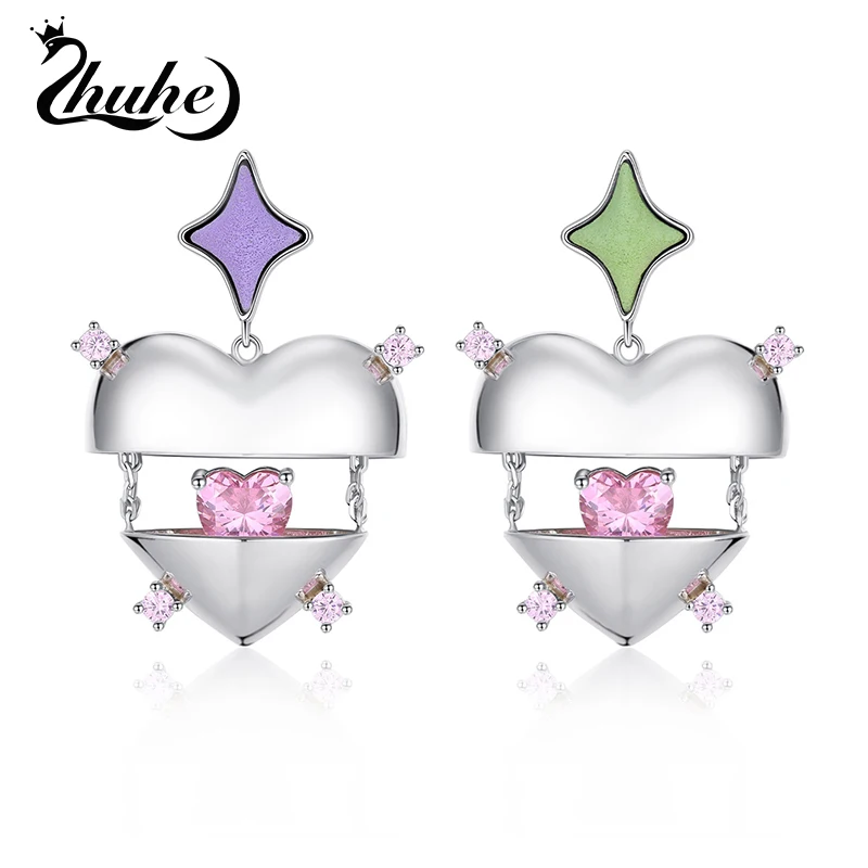 

2024 New Dopamine Love Earrings For Women Y2K Romantic Style Jewelry Party Gifts