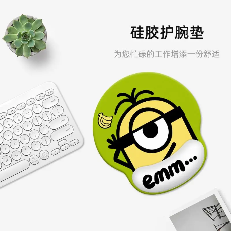 Minions cartoon cute wristband mouse pad kawaii home office silicone hand rest mat desk mat anime merchandise wholesale