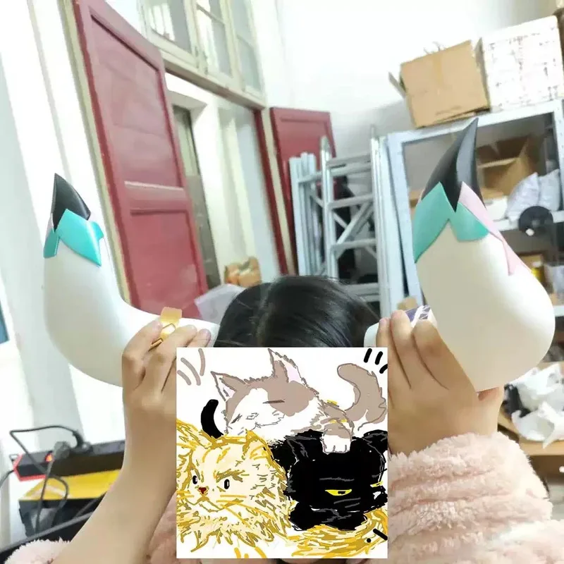 1 زوج لعبة Genshin Impact Varesa تأثيري قرون غطاء الرأس دبوس الشعر إكسسوارات الشعر الهدايا