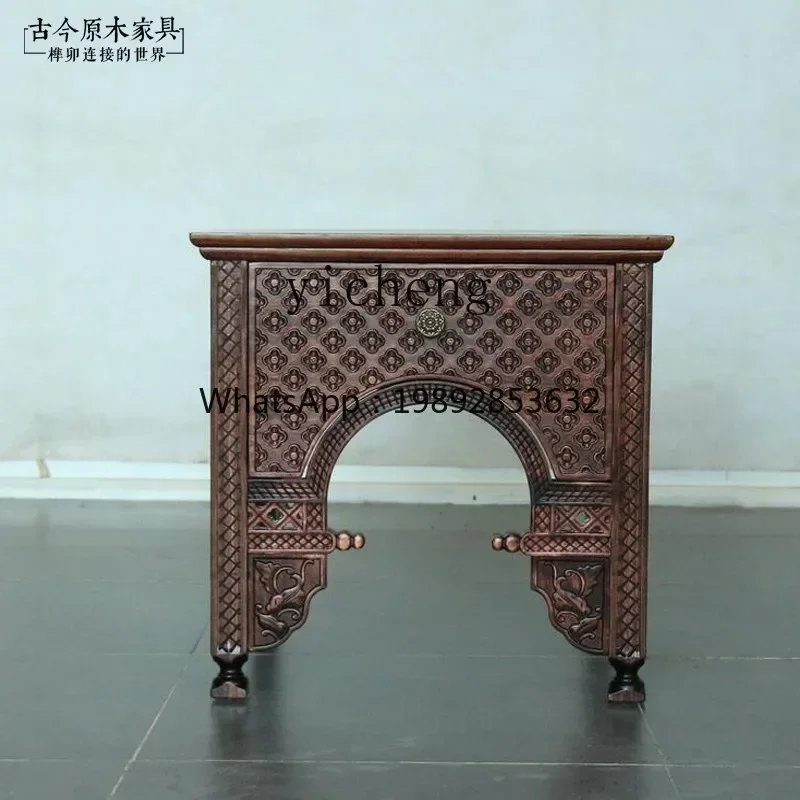

u18 Southeast Asian Style Solid Wood Bedside Table Ancient and Modern Log Furniture Wood Side Table