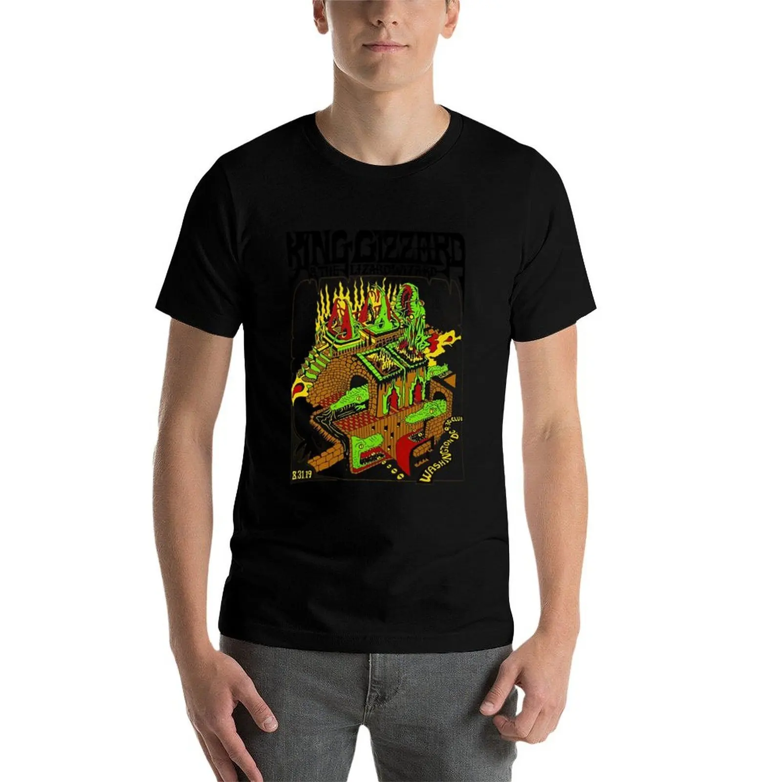 Sketches of Brunswick East King Gizzard And The Lizard Wizard Rock T-Shirt, Summer Casual Cotton Tee, Oversized Streetwear Tops - view 4