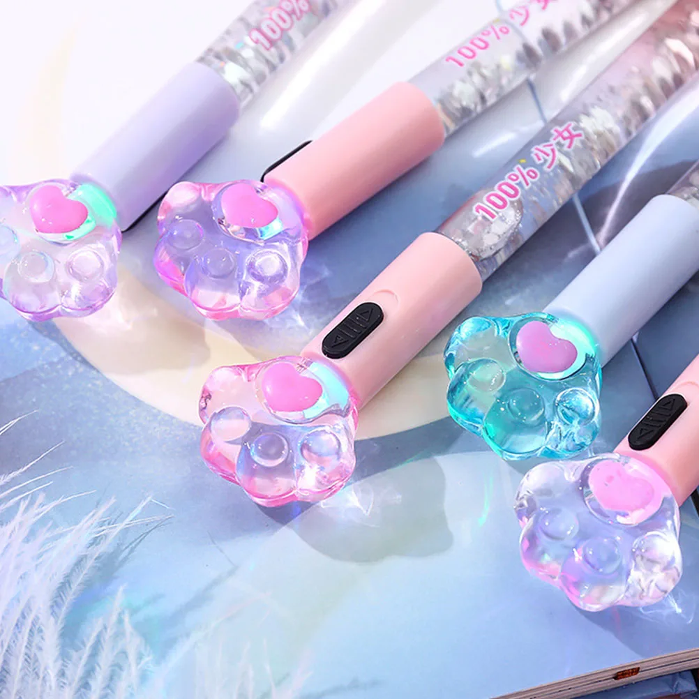 

5 Pcs Luminous Gel Pen Writing Pens Party Signing Cat Claw Stationery Supplies Into The Oil Glowing