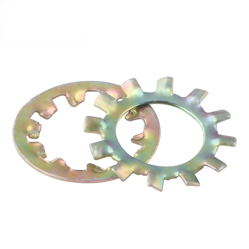 M3/M4/M5/M6/M8/M10/M12 Color Zinc Internal Tooth Washer Lock Washer External Tooth Lock Washer Shockproof Lock Washer
