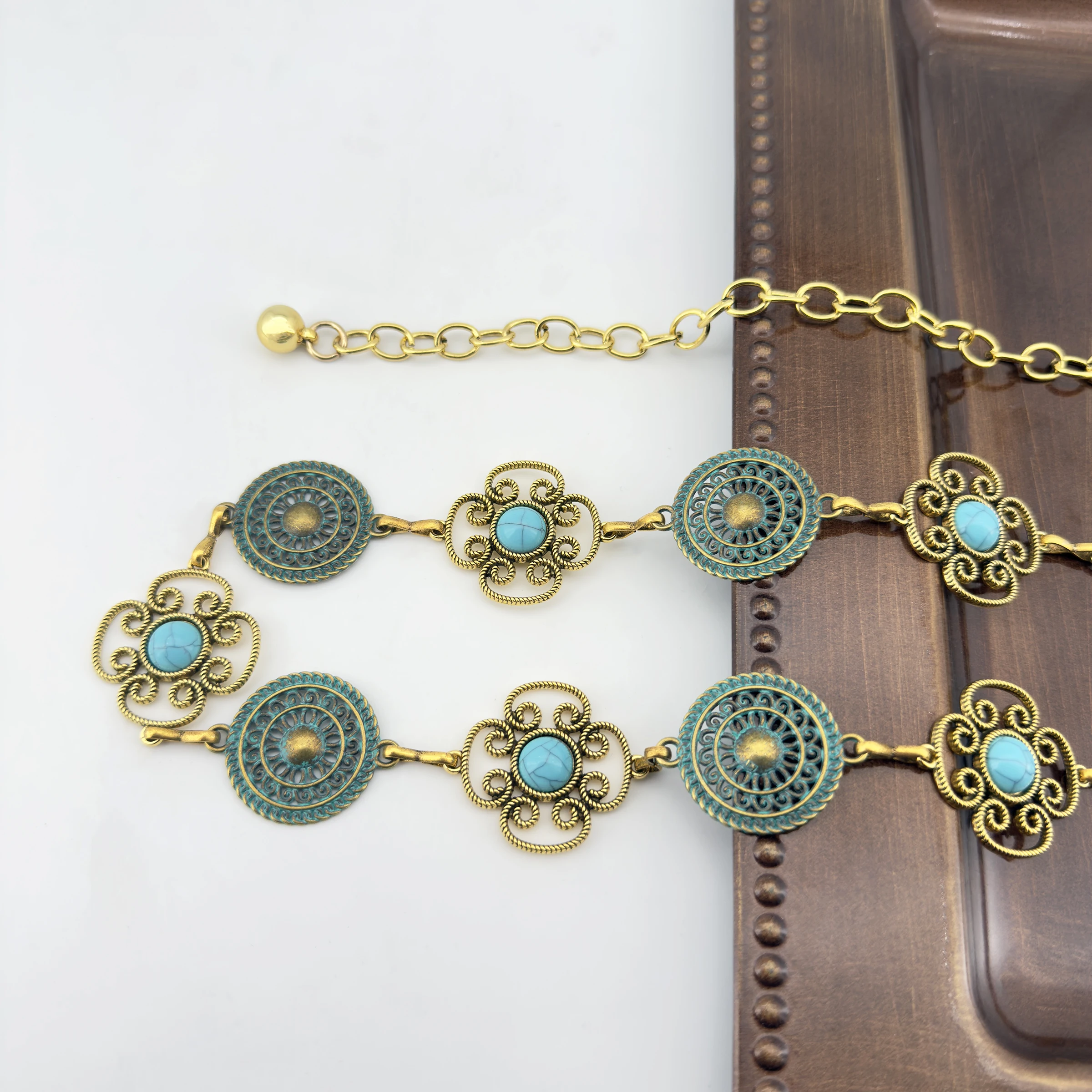 Bohemian-Stil Retro Gold Sonnenblumen-Blumen-Mode Western-Elemente Denim-Taillenaccessoires Damen Hosen- und Rock-Kette Vielseitig Einsetzbar – Detail 25