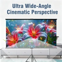 Pantalla de proyector con soporte único-4K HD 16:9 interior/exterior Se puede utilizar para cine/oficina patio trasero fiesta pantalla de teatro