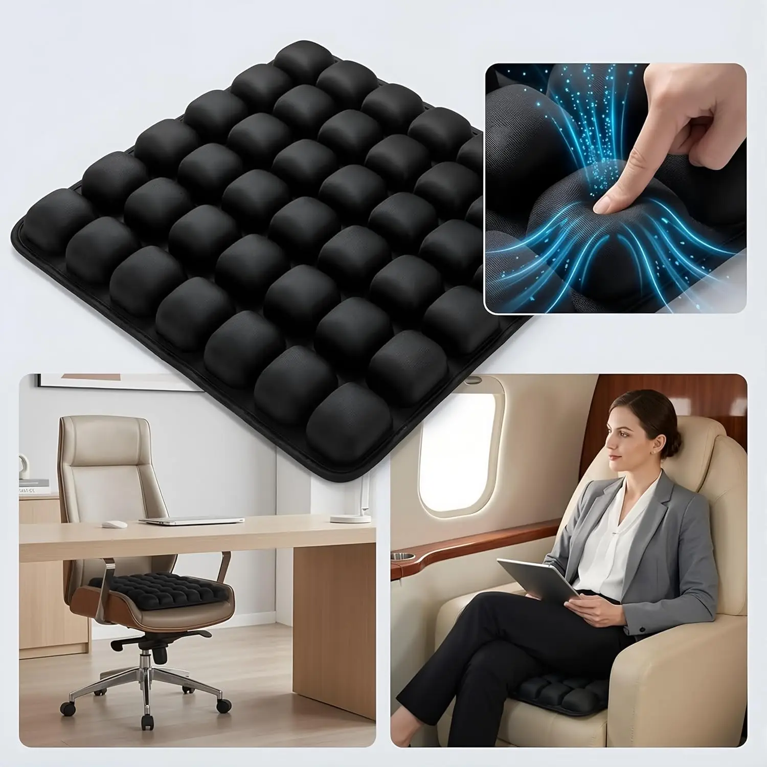 

1 шт. 3D эргономичная подушка для стула для длительного сидения, подушка для офисного кресла и автомобильного сиденья, регулируемая надувная подушка