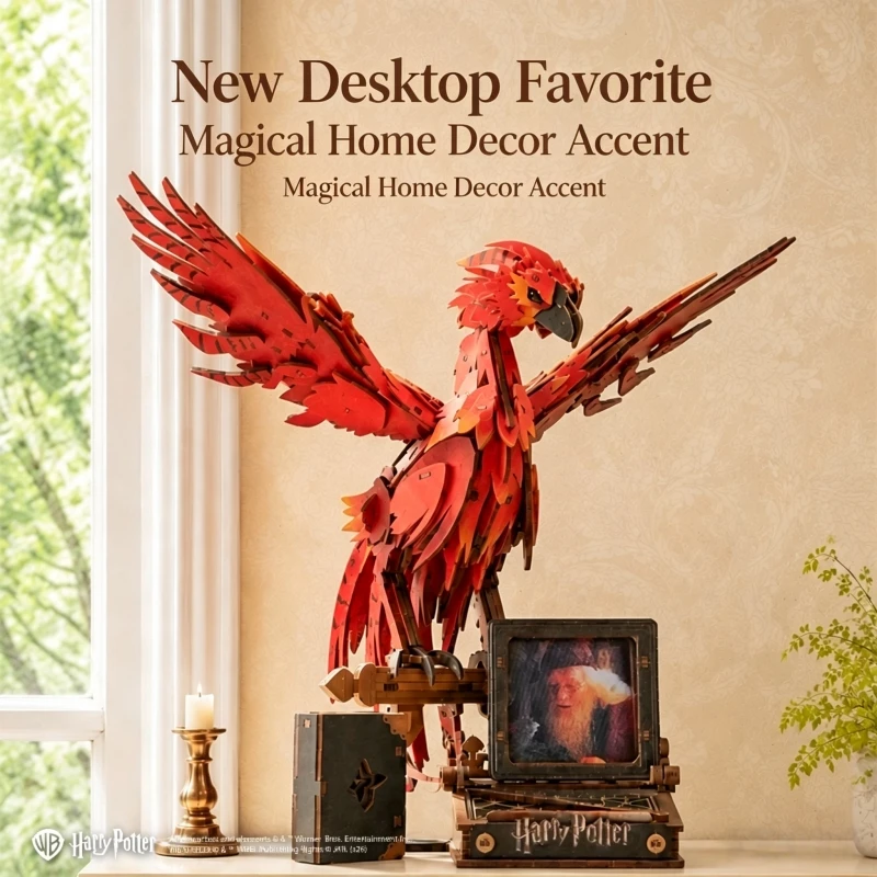 Officially Licensed & Highly Restored Puremind Harry Potter Fawkes Phoenix Building Block Model DIY Assembly Toy Gift for Boys view 2