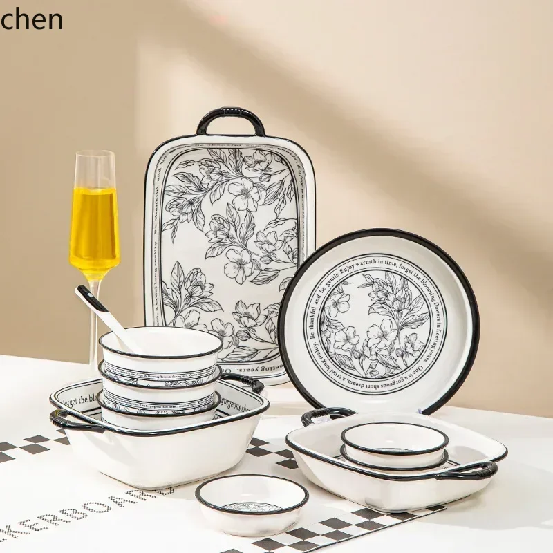 HT Bowl Set Household High Beauty Ceramic Tableware Gift Box【20pcs】