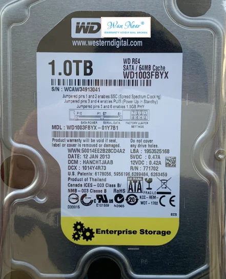 

For 1TB RE4 7200 1T SATA3 WD1003FBYX