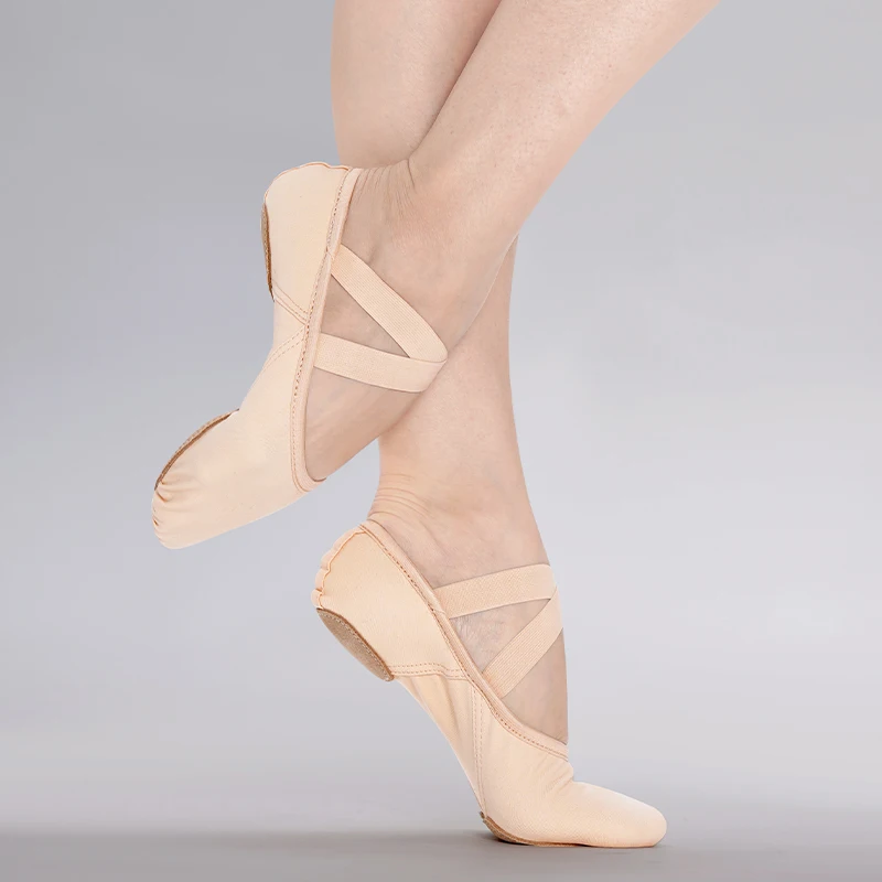 Ivoogle الفتيات النساء ممارسة أحذية الرقص سحابة لينة الباليه النعال نسيج مرن الجمباز أحذية الأطفال أحذية الباليه