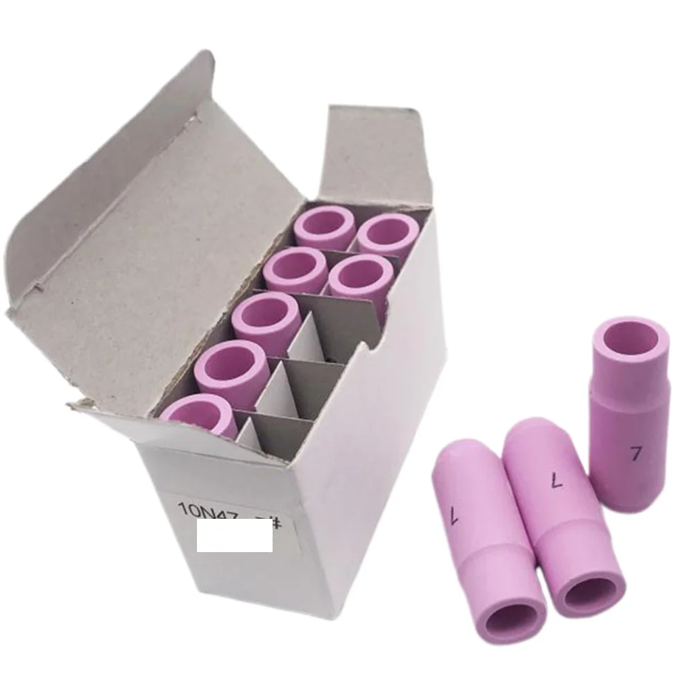 

10Pcs Argon Arc Welding Nozzles Durable Ceramic Material Lowest Burn-Loss Rate Professional Welding Torch Nozzle
