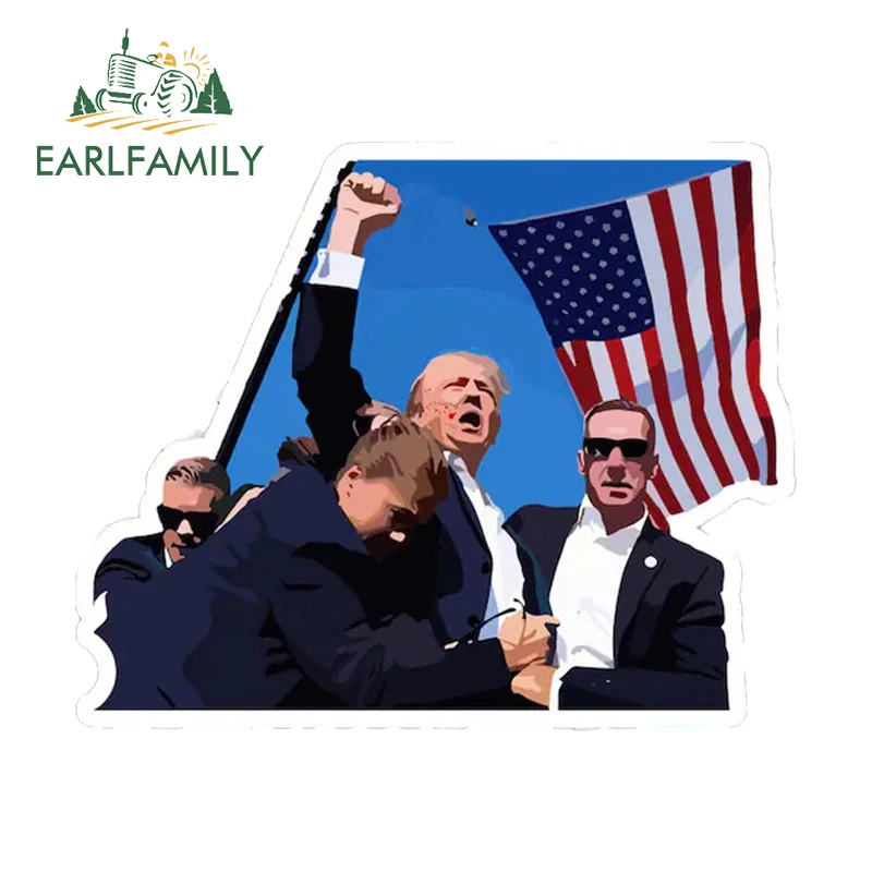 EARLFAMILY 13cm for Famous Scene Trump Car Stickers Decoration Cool Scratch Proof Decals American Style Car Door Protector