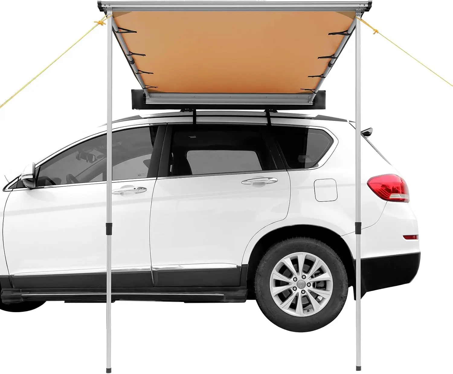 Car Side Awning, 4.6'x6.6' Vehicle Shade, UV50+ Retractable Awning, PU3000mm Waterproof, with Storage Bag, for Truck, SUV, Van,