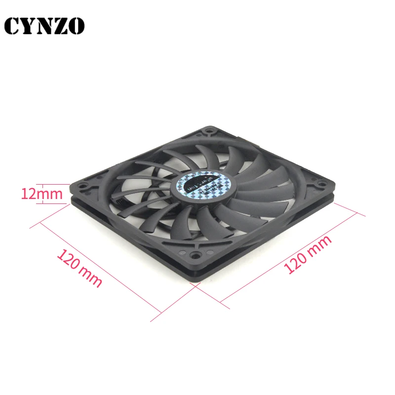 Ultra-thin 12mm Thickness Cooling Fan For ITX Case,12cm PC Cabinet PSU Cooler PWM 4PIN Temperature Control 120mm Mute 2000RPM