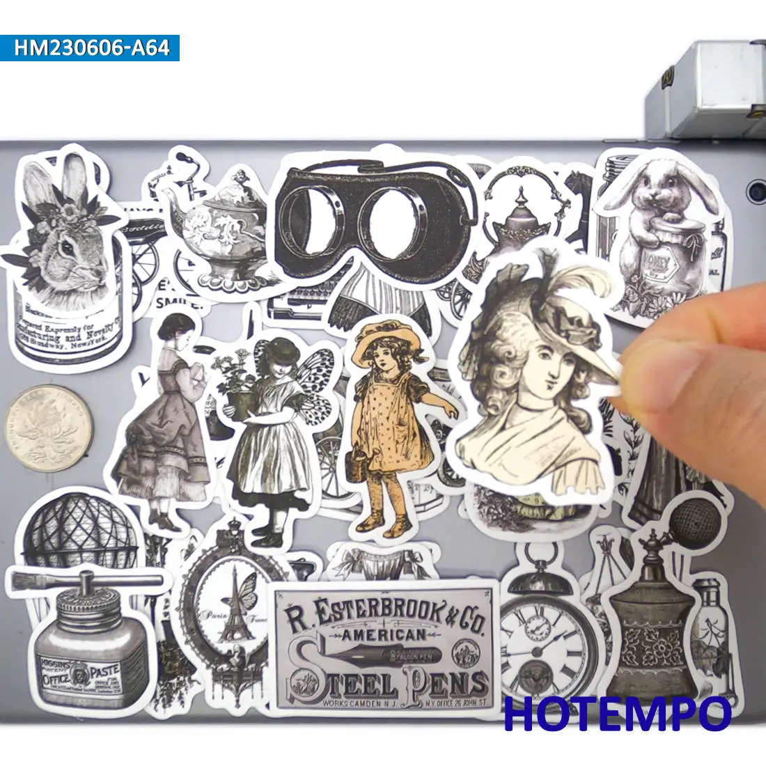 20/30/60PCS Old Things Stickers Drawing Graffiti Retro Nostalgic Decals for Scrapbook Luggage Car Bike Laptop Phone Sticker Toys