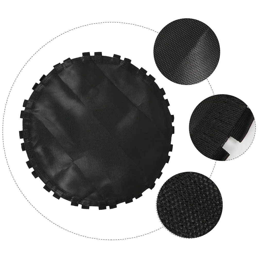 

1pc Round Trampoline Replacement Jumping Mat Black Heavy Duty Durable Uv Resistant Breathable Hooked Edge Long Lasting Garden
