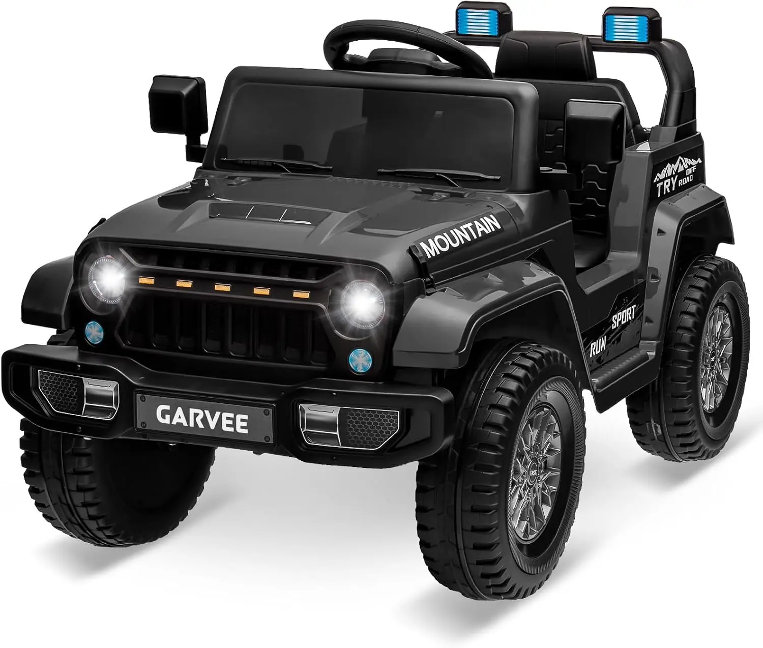 Garvee 12V Kids Ride On Truck Car, Battery Powered Electric Vehicles with Remote Control, Spring Suspensions, 3 Speeds, LED Ligh
