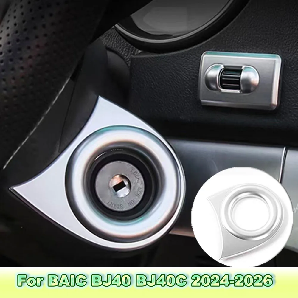 For Beijing BJ40 BJ40L 2024-2026 Ignition Key Hole Ring Trim & Dashboard Switch Panel Cover ABS Wood Grain Decoration