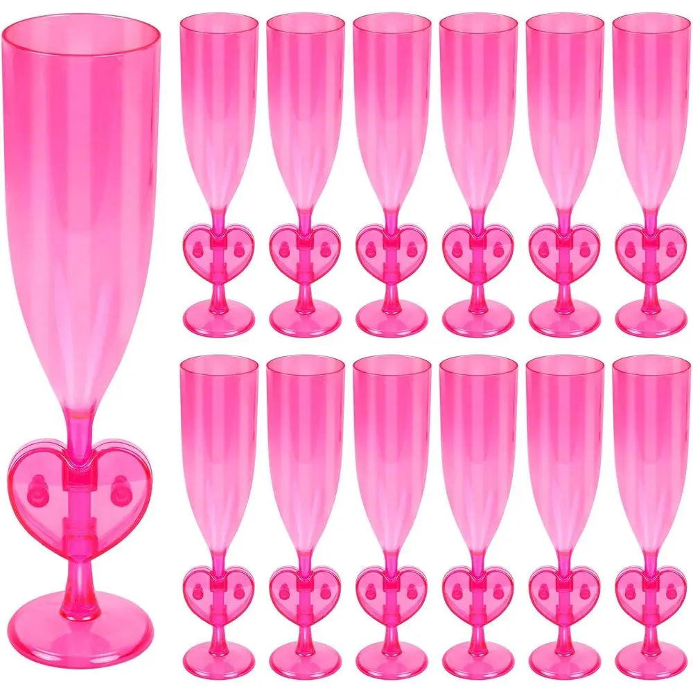 

Пластиковые бокалы для шампанского в форме сердца на День святого Валентина, 6 унций, акриловые бокалы для коктейлей, оптовые поставки для свадебных тостов и вечеринок
