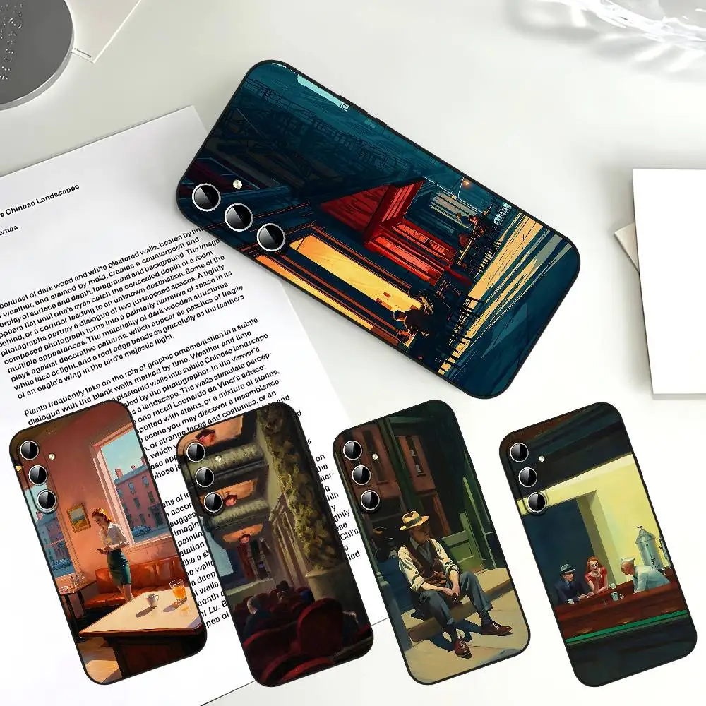 

Art E-Edward H-Hoppers Sleek Slim Shockproof Phone Case Full Protection For Samsung S24/S25/S22/S30/Note20/Lite/Ultra/5G/Plus/FE