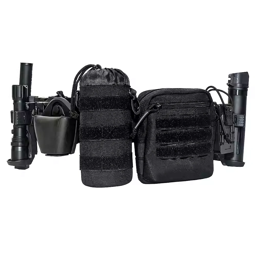 8Pcs Modular Tactical Belt System Full Accessory Set for Outdoor Airsoft Hunting Field Operations Law Enforcement Guard Security