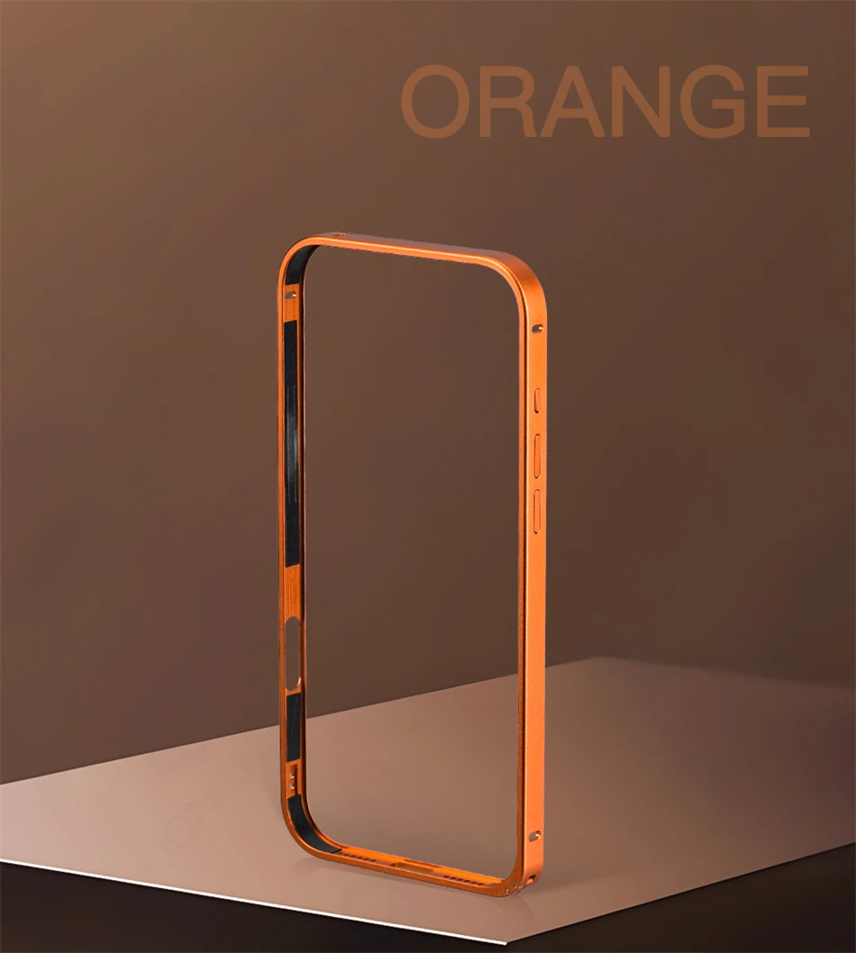 Für iPhone Air 12 13 14 15 16 17 18 Pro Max 18p Dünne Hülle Orange Dünner Bumper Luxuriöser Leichter Aluminium-Metallrahmen Legierungs-Schutzhülle – Detail 14