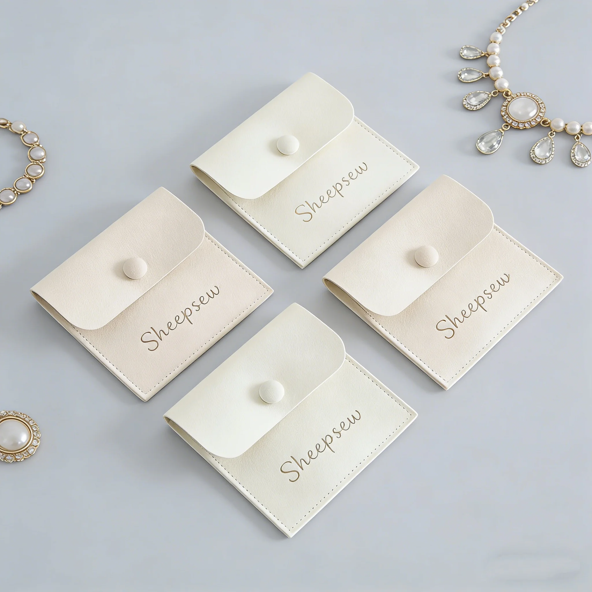 

6x6cm Small Green Jewelry Pouch Button Bag Microfiber Velvet Jewellry Earrings Rings Necklace Packaging Pouches with Logo Print