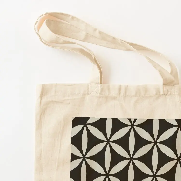 زهرة الحياة - الهندسة المقدسة - التناغم والتوازن حمل حقيبة المرأة حقيبة حقيبة قماش قنب مخصص النسيج مخصص #3