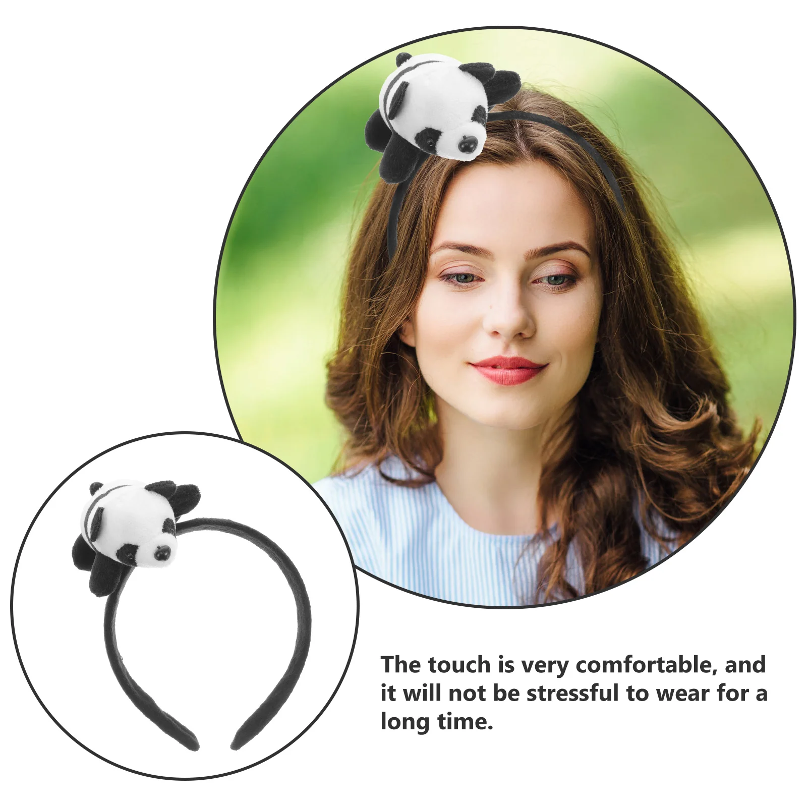 

Panda Headband Cute Animal Hair Accessories Women Party Photo Prop Funny Decorative Chic Comfortable Texture Panda Design