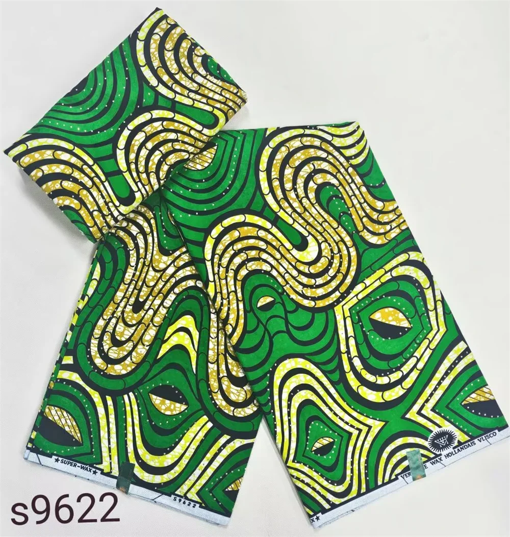 African Printing Wax Fabric WIth Stones Wax Block  Fabrics For Women Dress, 6 Yards/Lot African Wax