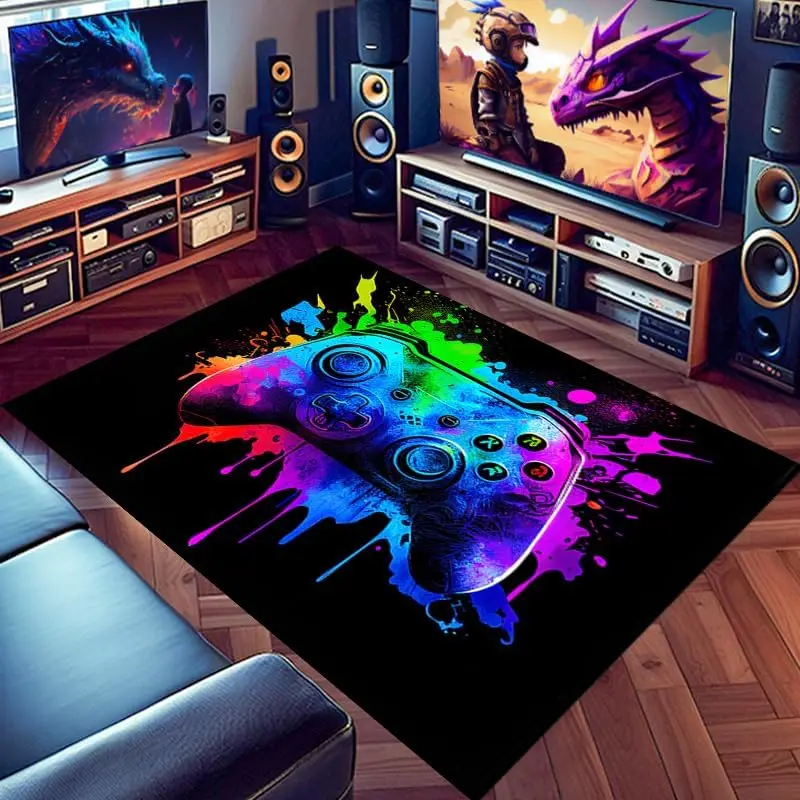 Gaming Rug - Gamer Rug Soft Flannel Surface for Boys Bedroom Gaming Carpet Non-slip TPR