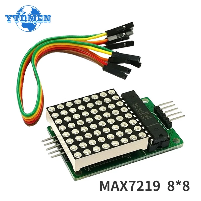 Dot LED Matrix Module MAX7219 LED Matrix Display 8*8 MCU Control Module for Arduino 5V Interface Output Input Common Cathode