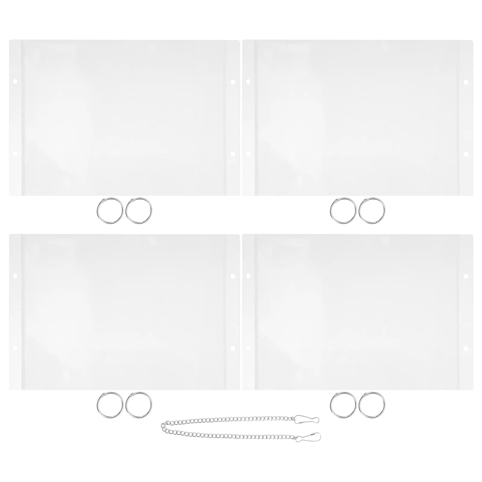 

1Set Clear Hanging Price Tag Organizer A5 Side-Insert Label Pocket Lightweight Chain-Link Structure for Supermarket
