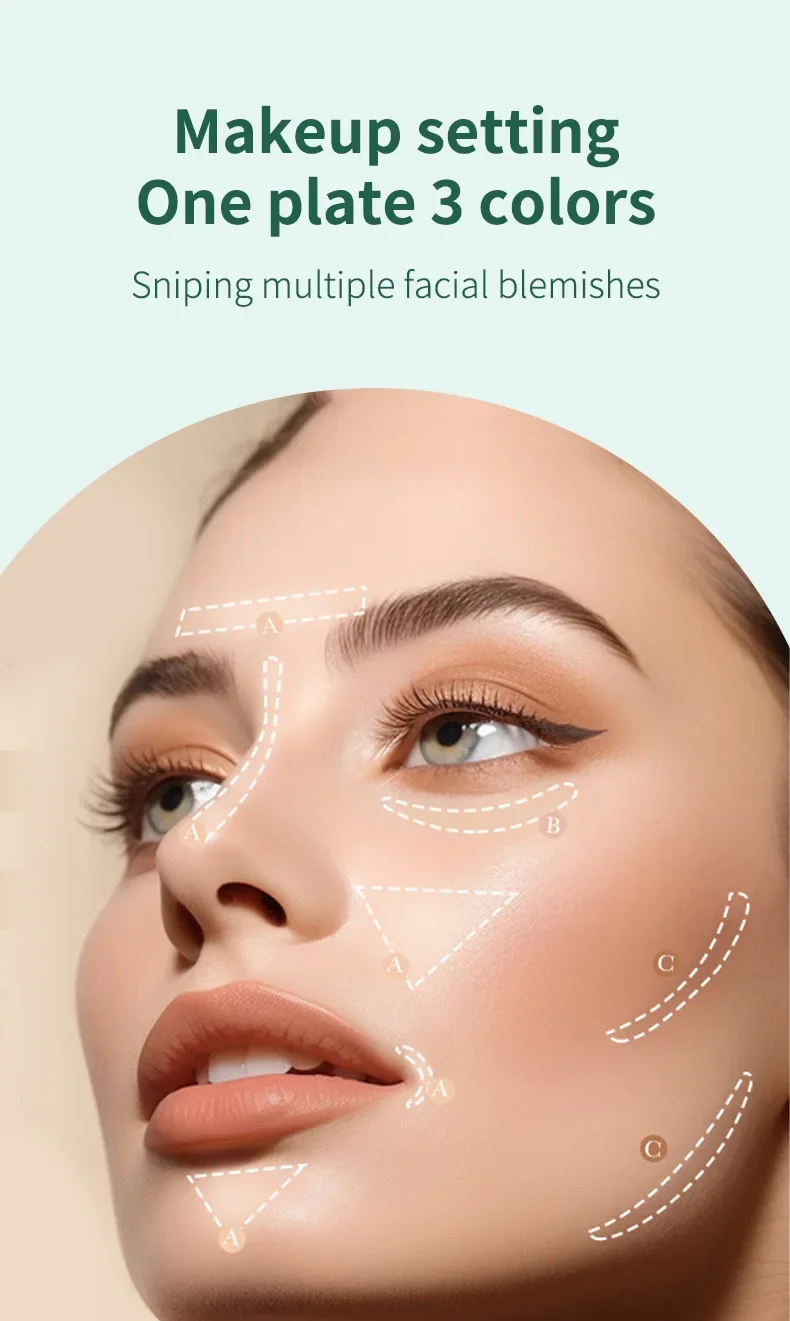 3色ナチュラルコンシーラー 軽量処方 - くまやニキビ跡をカバーし、肌を明るくし、完璧な仕上がりを実現