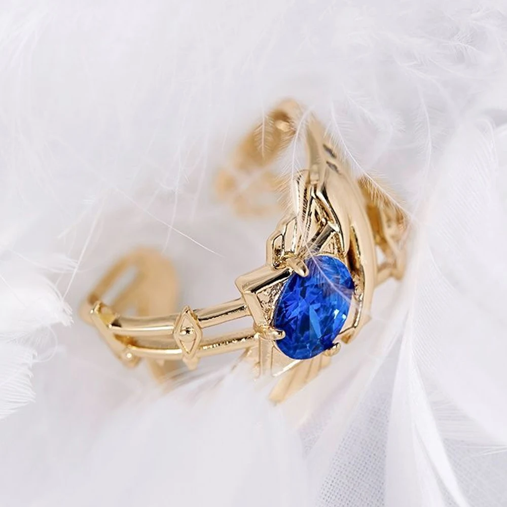 Game Honkai: Star Rail Sunday Cosplay Adjustable Ring Zircon Opening Golden Color Finger Rings Fashion Adult Party Prop