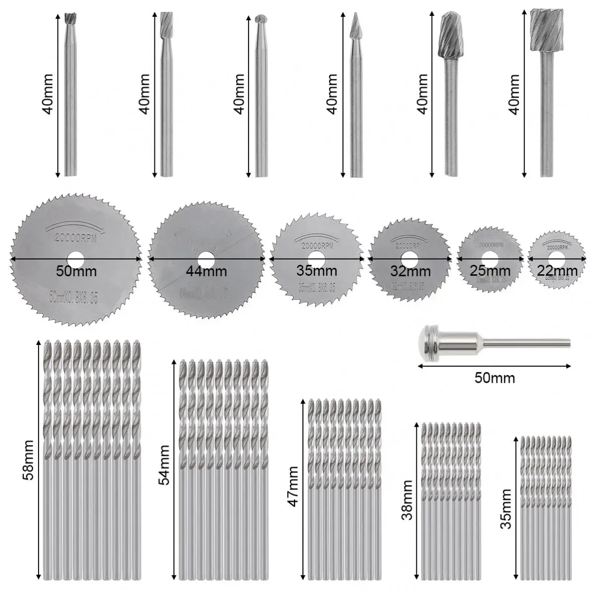 Mini Electric Grinding Accessories Engraver Abrasive Tools Accessories Jade Wood Grinding Cutting Carving Set