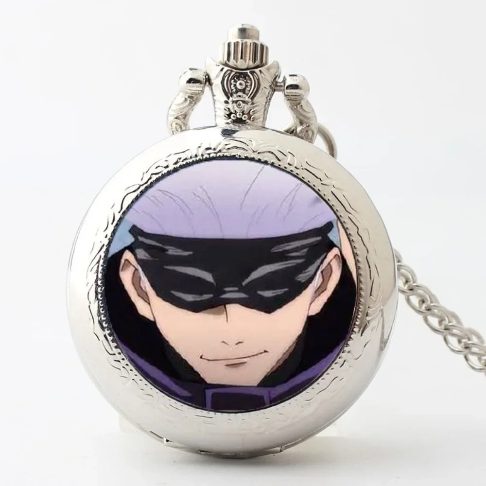 Jujutsu Kaisen AnimePeripheral Satoru Gojo Cartoon Pendant Turn Over Lid Pocket Watch Backpack Pendant Decoration Festivals Gift