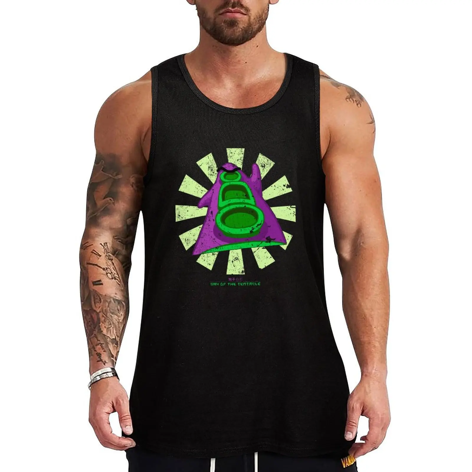 

Day Of The Tentacle Retro Japanese Tank Top Men's sleeveless t-shirt Men's clothing brands Men's tops singlets