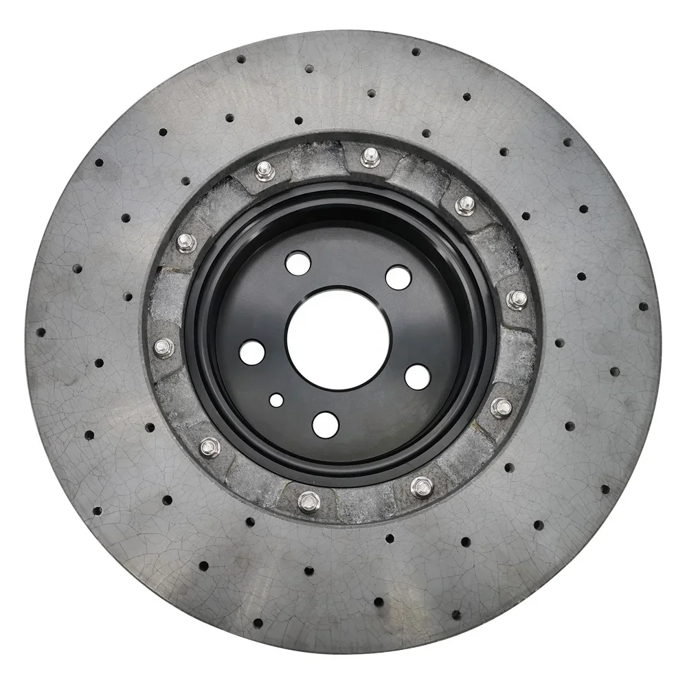 Performance Good Quality Hsingyik Drilled Model S Plaid 380 MM Carbon Ceramic Brake Disc Rotor For Tesla